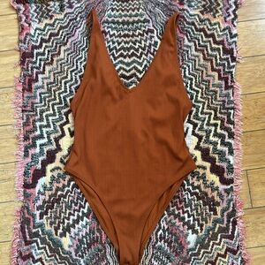 Forever 21 - Orange Ribbed Swimsuit - Size S